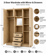 Modern 3-Door Wardrobe